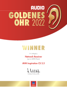 Urkunde Goldenes Ohr 2022_AVM Inspiration CS 2.3_EN