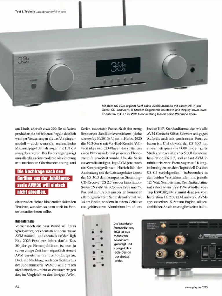 AVM AudioCS 30 3 All in One Review Test Stereoplay 2023 07 1